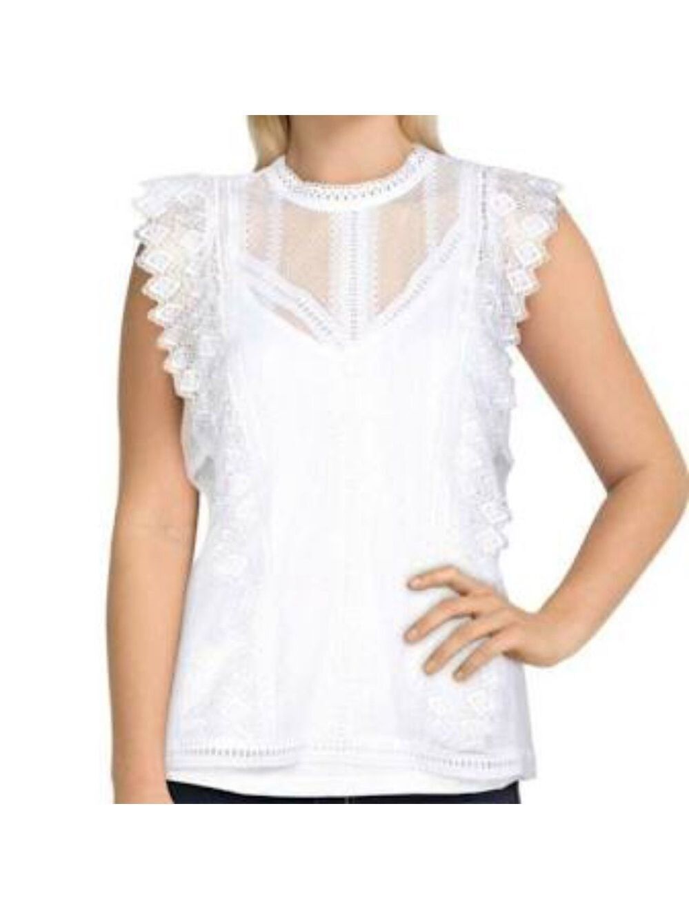 INC Lace Overlay Lace Fairy Coquette Y2K Blouse